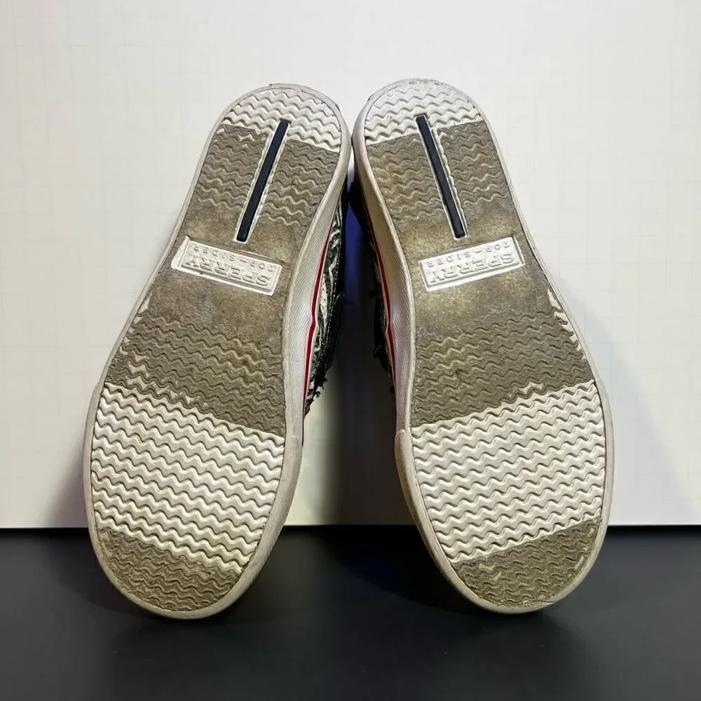 Girls SPERRY Top-Sider Bahama Sequin Zebra Print Boat Shoes / Size 13M